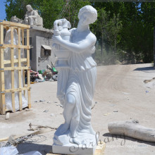 Natural Stone White Female Figure Statues Landscape Sculpture Garden Manor Stone Handcraft Design